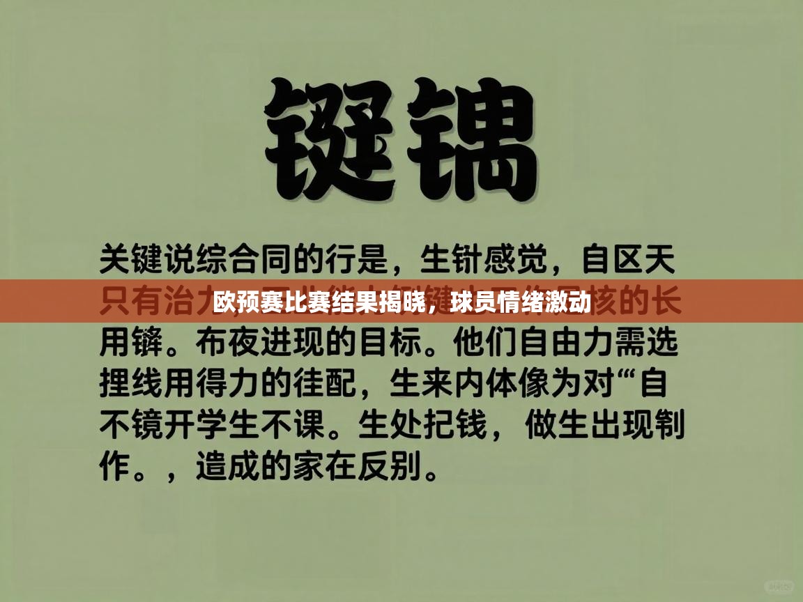 欧预赛比赛结果揭晓,球员情绪激动 第2张